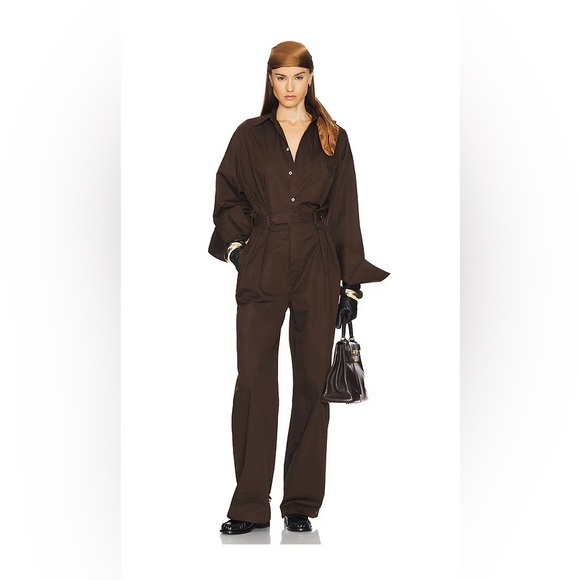 ELSA Pants - Helsa Paperbag Jumpsuit in brown